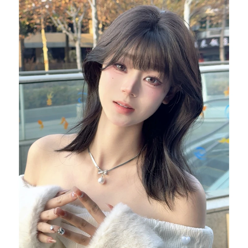 【盐系初恋】假发全头套女齐刘海清新甜美减龄锁骨发仿真人整顶假发