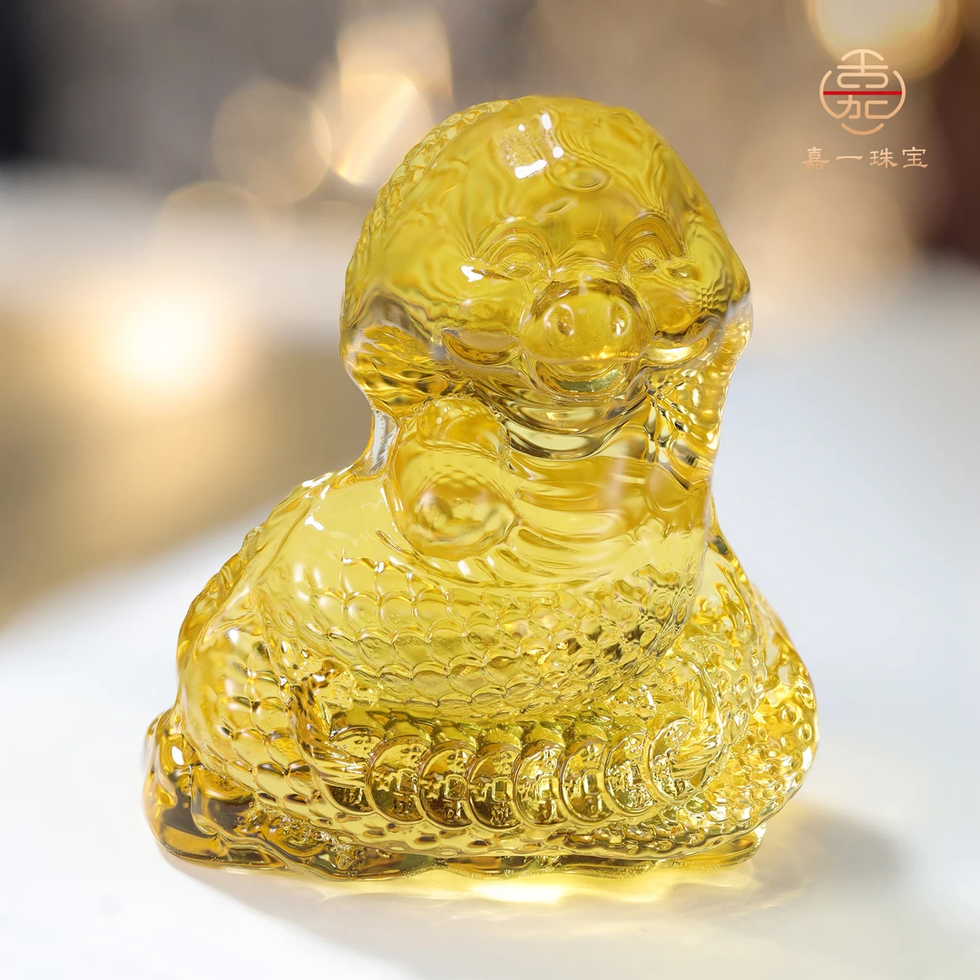 非金属珐琅吊坠  【嘉一珠宝】金蛇摆件-SX2365