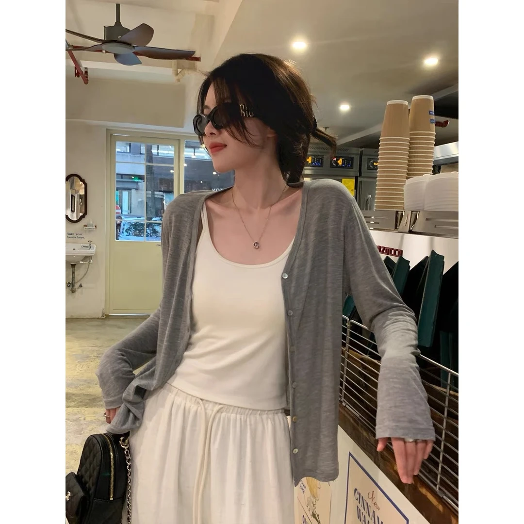 【苹果现货】XQ2551夏季新款休闲显瘦百搭针织开衫