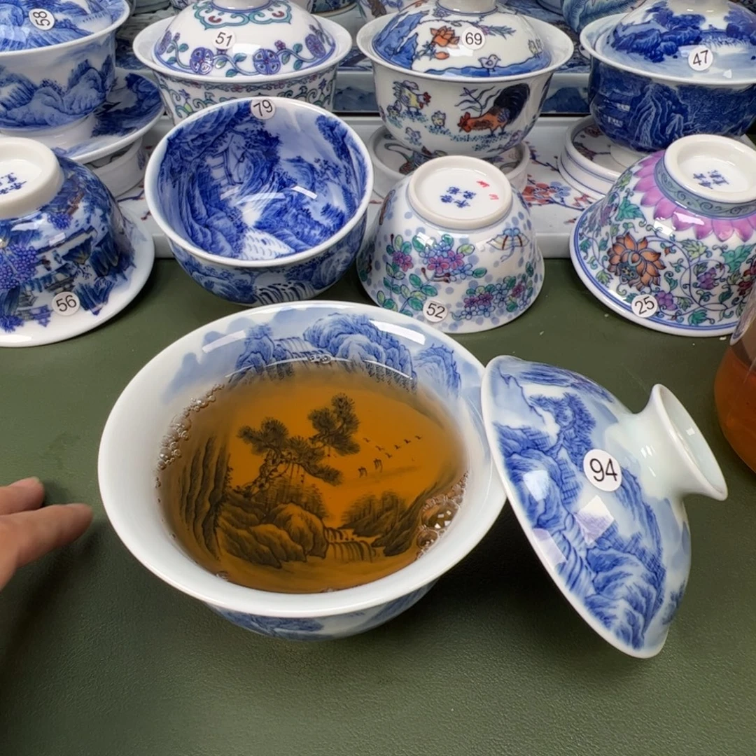 陶瓷景德镇纯手工纯手绘茶具木木94