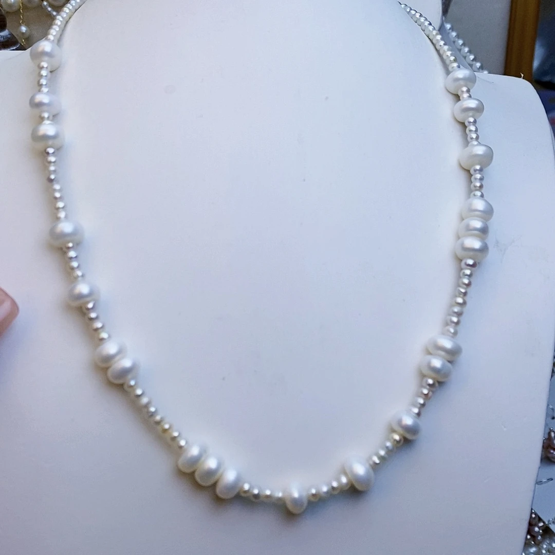 淡水珍珠颈饰银S925镶嵌