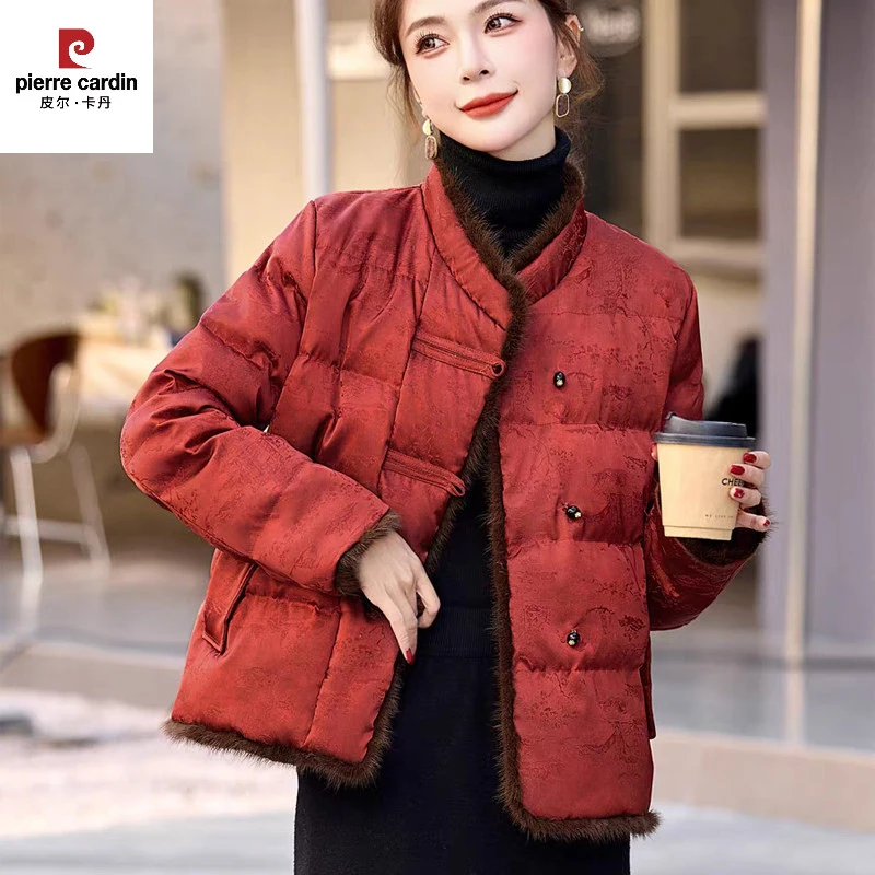 皮尔卡丹新中式国风衣外套女冬季2025新款中年女士时尚气质
