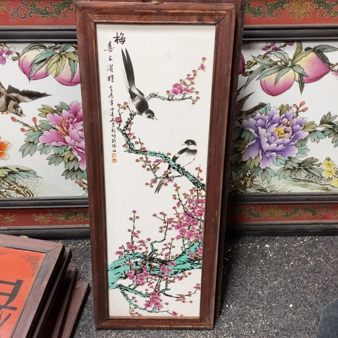 瓷片55*21 景德镇瓷板画柴窑烧制