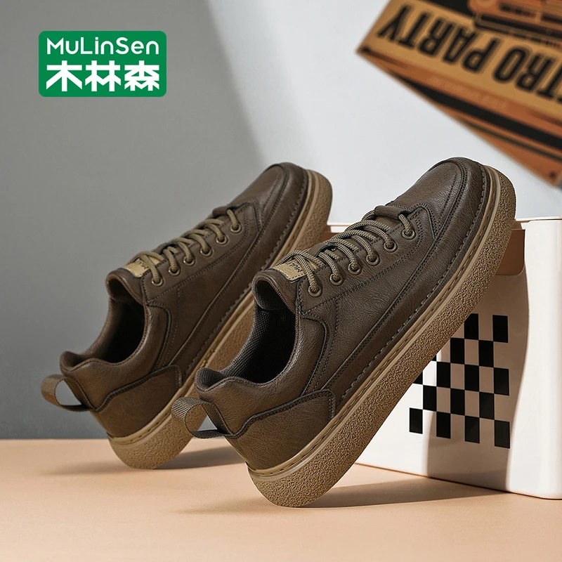 木林森男鞋棉鞋商务休闲板鞋秋季软底通勤运动2025驾车鞋上班鞋子