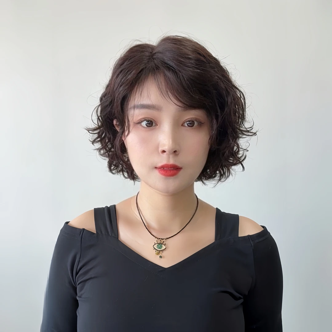 菠萝烫假发时尚假发任意烫染时尚全手工钩织全真人发发套