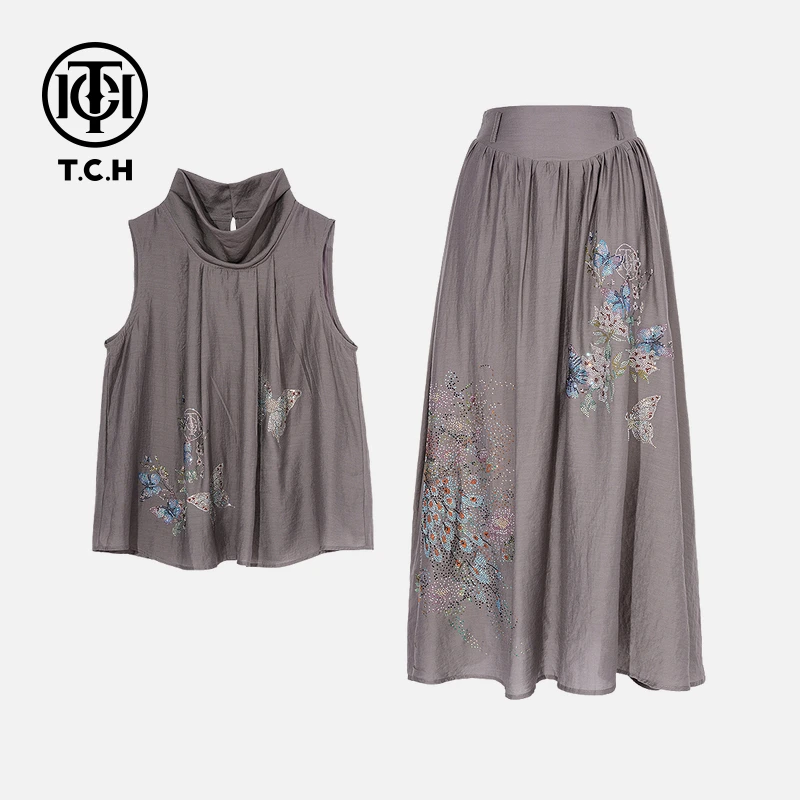 TCH私服烫钻工艺新时尚淑女百搭新潮流套装女T75B07E5066轻奢tch