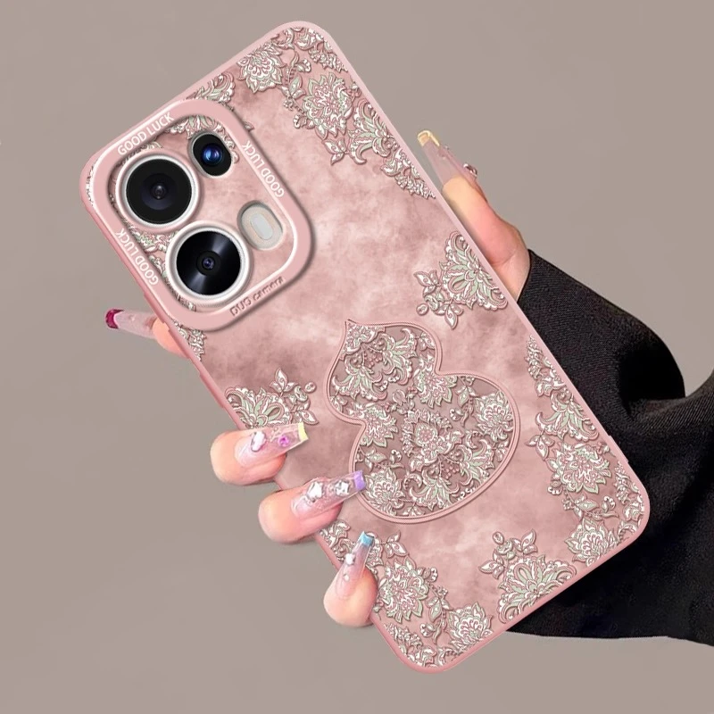 适用opporeno14pro手机壳新款reno13全包硅胶防摔12繁花国风葫芦