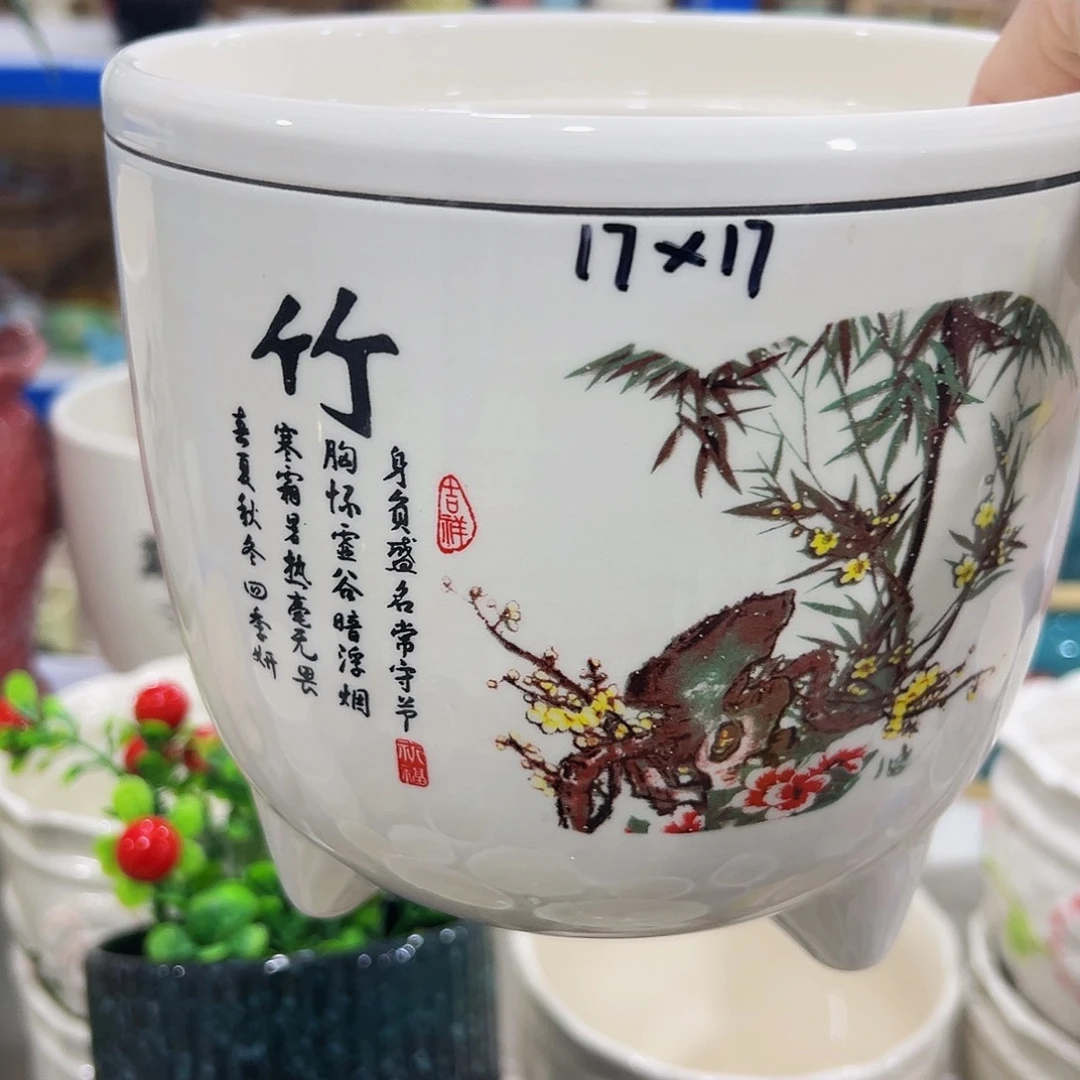 外贸尾单陶瓷花盆10米包邮