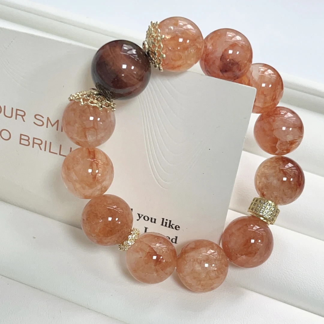 红胶花红虎眼高级显白女款时尚送礼原创手串ZDYSJ00106