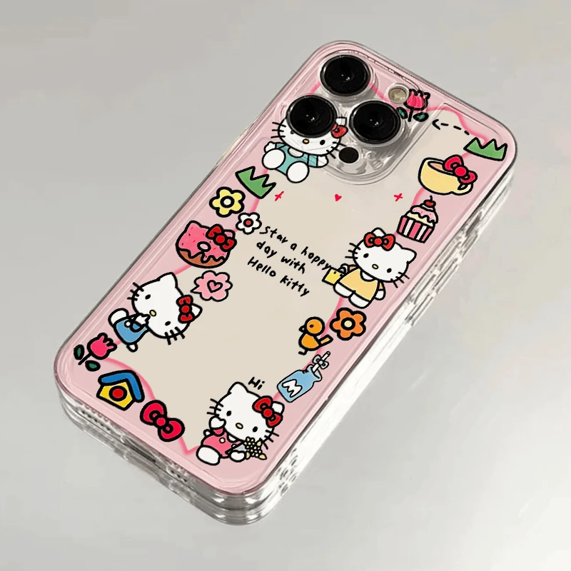 围边甜品kitty太空壳适用iPhone15promax苹果14手机壳16可爱x卡通