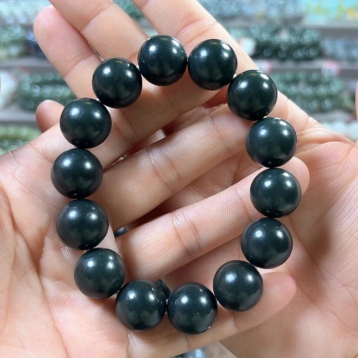 和田玉手链未镶嵌新疆沙枣青卡16