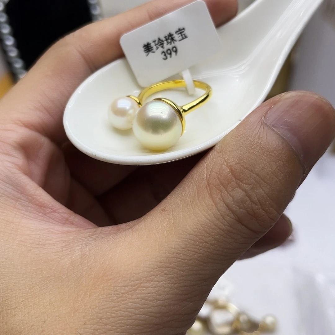 海水珍珠银S925镶嵌戒指