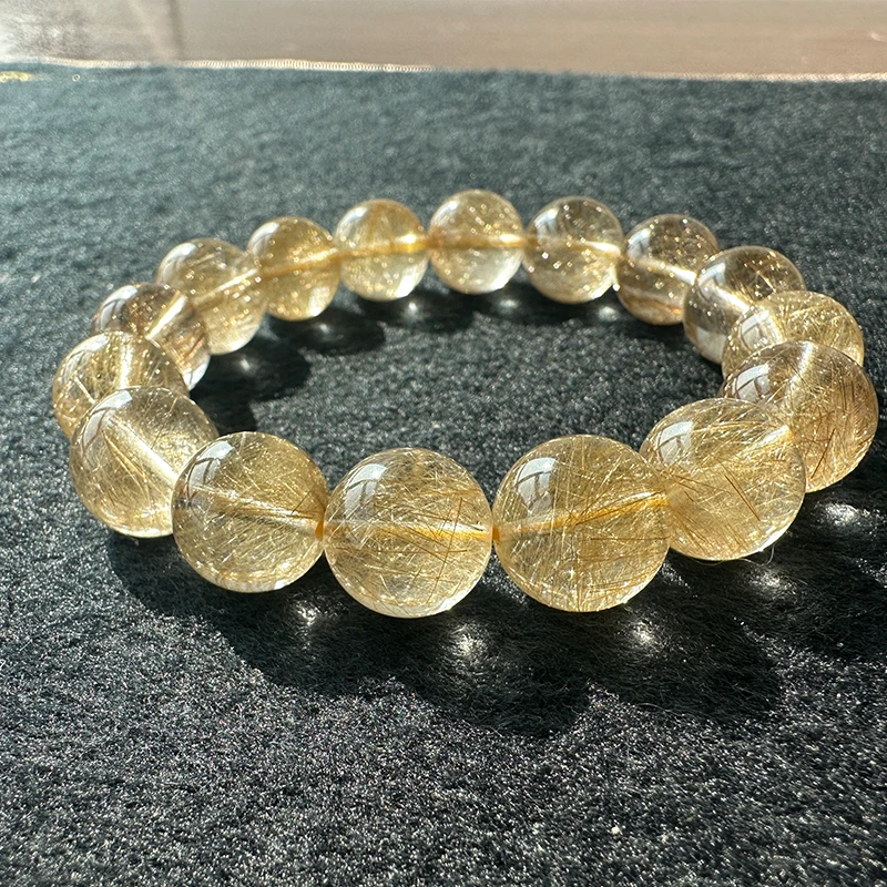 天然水晶烟花爆闪维纳斯金发晶招财女款时尚素圈精美珠珠