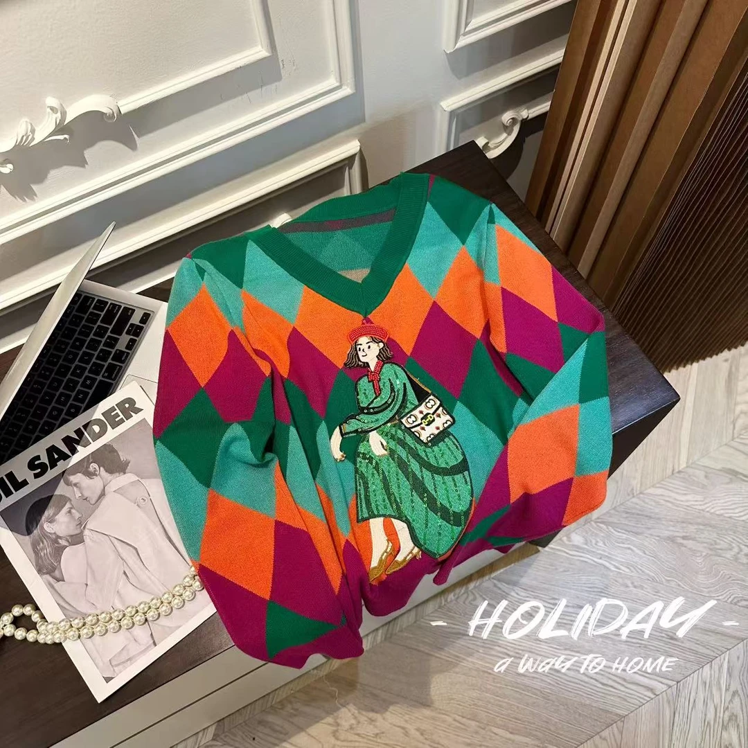 YTTRIUM LIN[珠片姑娘]针织衫长袖24019