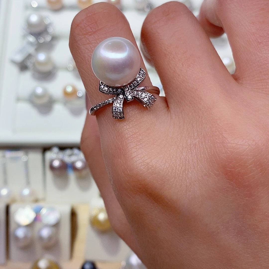 戒指淡水珍珠银S925镶嵌