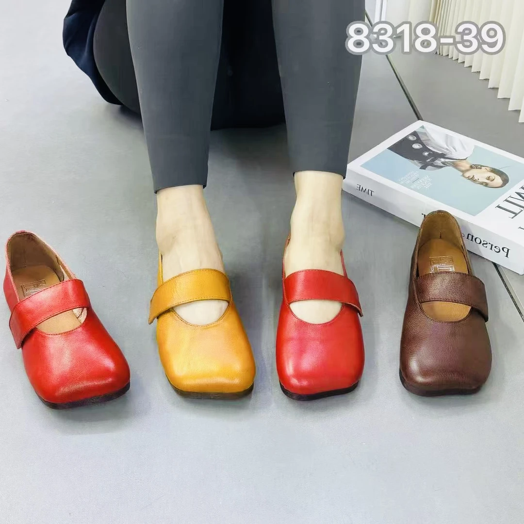 8318-39春夏新款休闲彩色纯皮女鞋