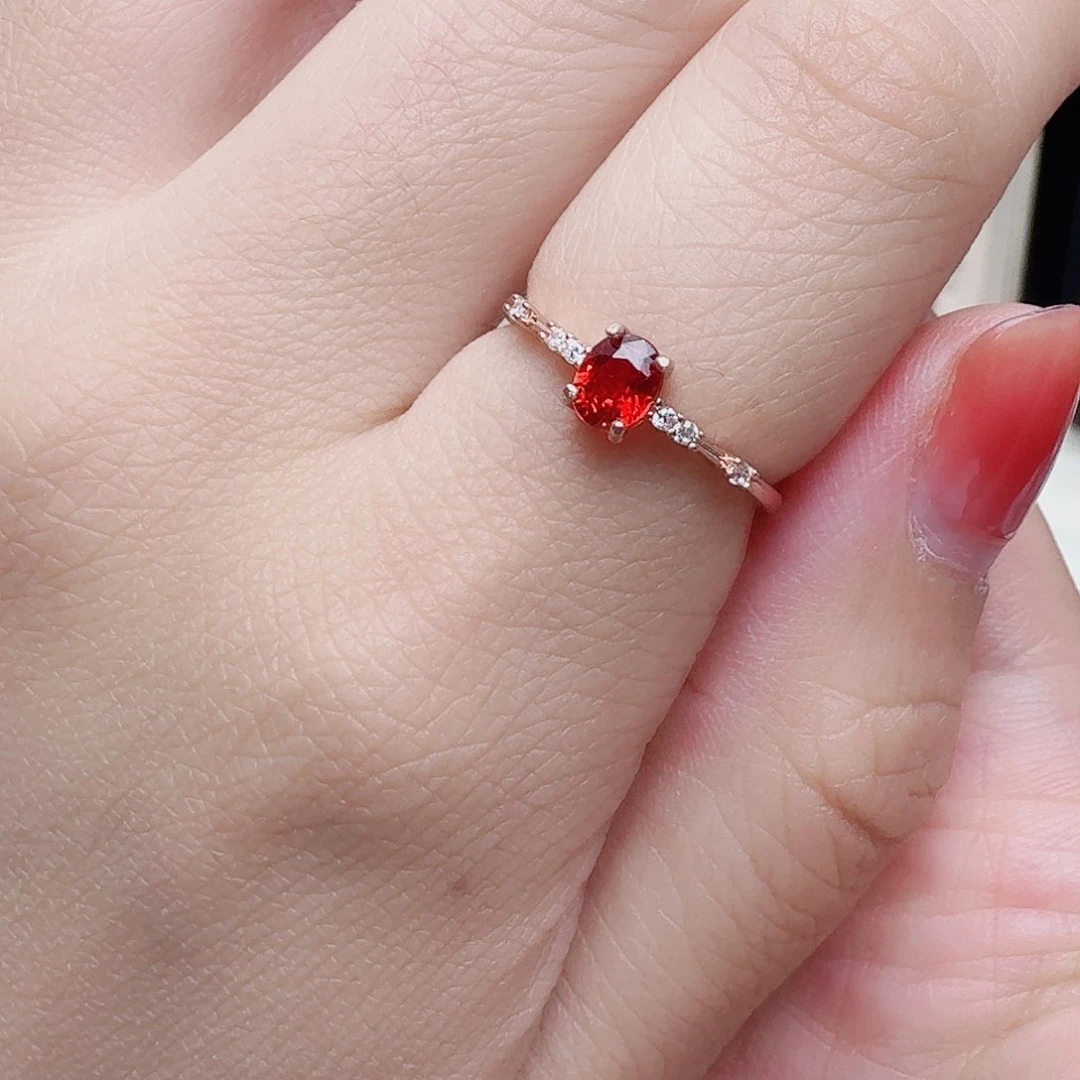 蓝宝石戒指银S925镶嵌