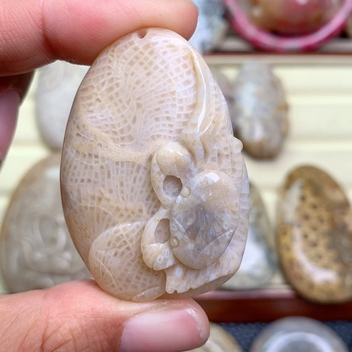 硅化珊瑚（珊瑚玉）未镶嵌颈饰