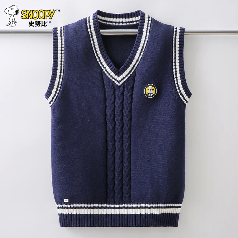 Snoopy/史努比男童春秋款马甲中大童背心针织衫儿童坎肩男孩马夹
