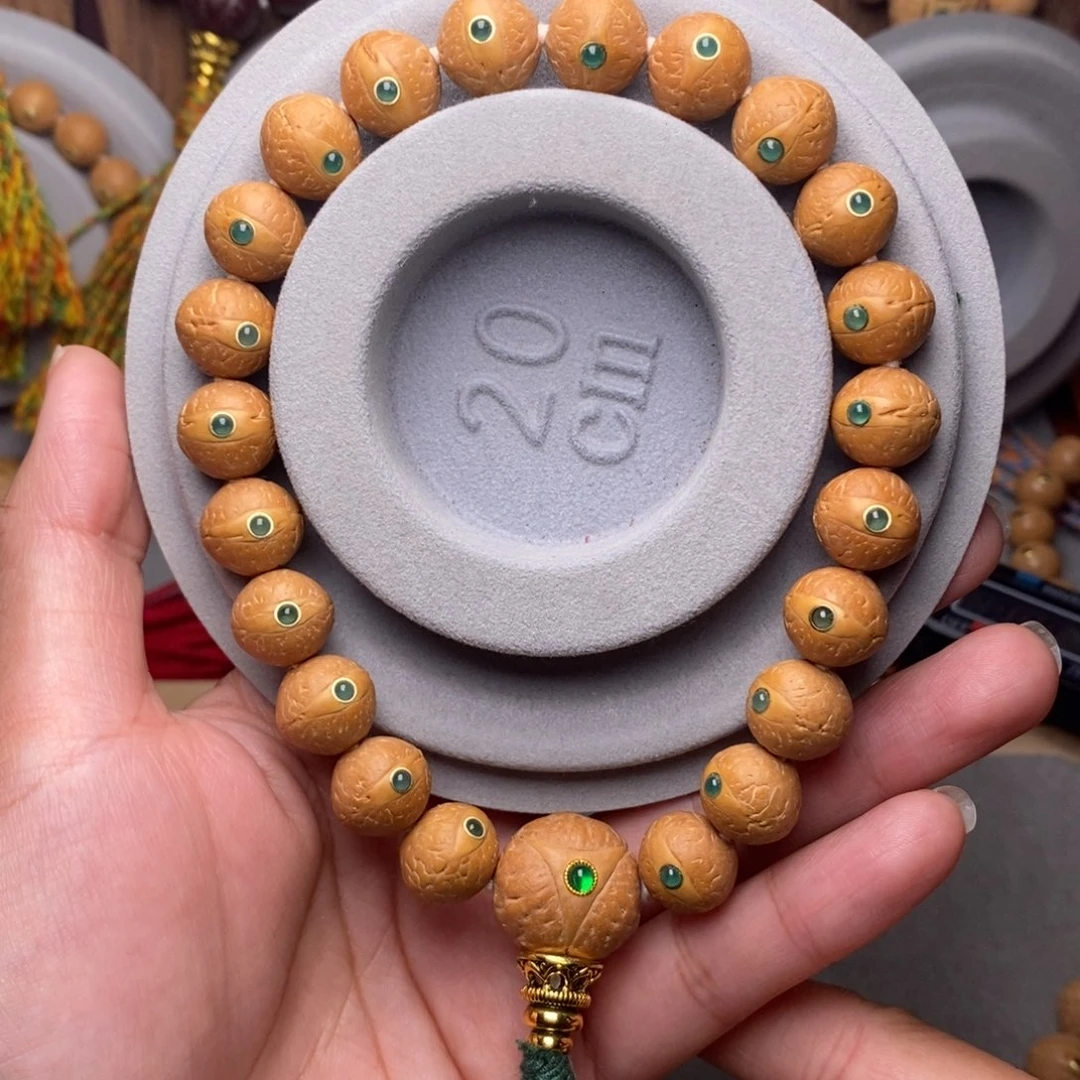 凤眼菩提手串12mm➕绿宝石
