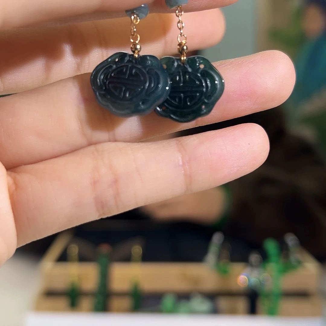 翡翠耳饰未镶嵌缅甸s25