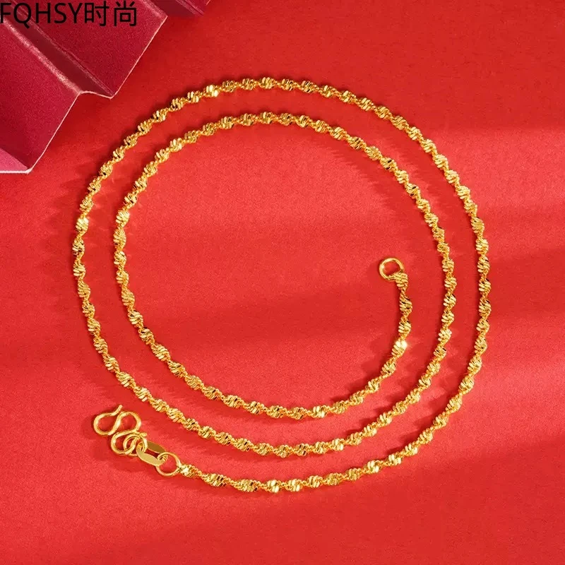 铜合金项链 镀K金水波链（拍一发二送O字链）扭转项链款锁骨链批发