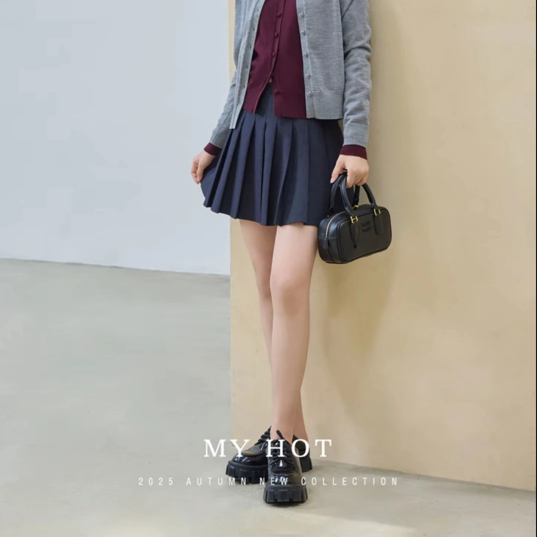 H207115577 華家曼2025秋季新款高腰百褶半裙