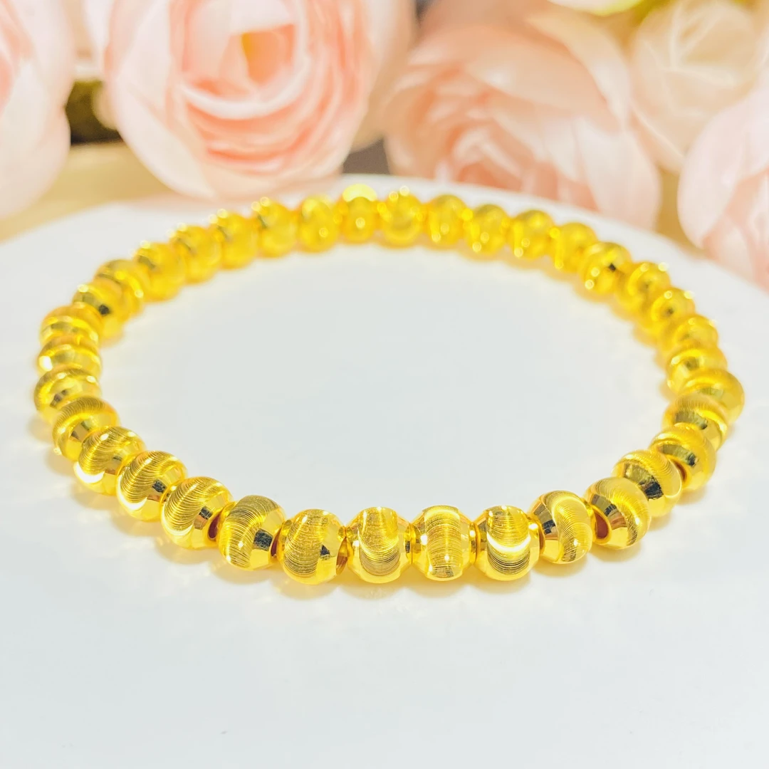 足金999 黄金爆闪拉丝猫眼手串 5.53