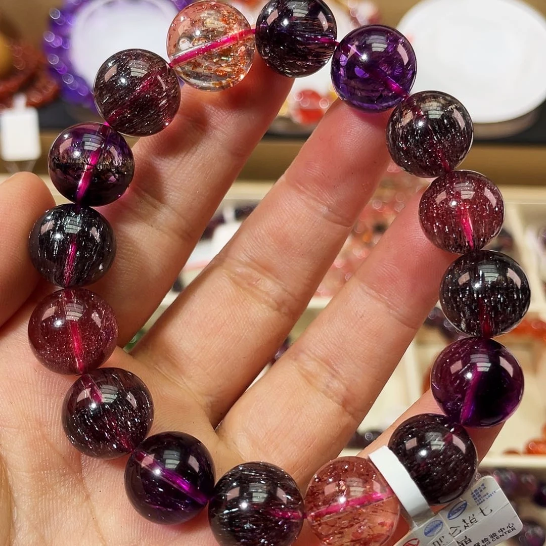 水晶手链未镶嵌黑加仑13.8