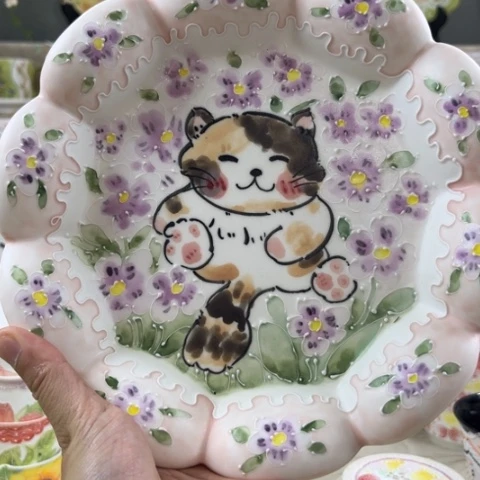 手绘高温釉下彩陶瓷