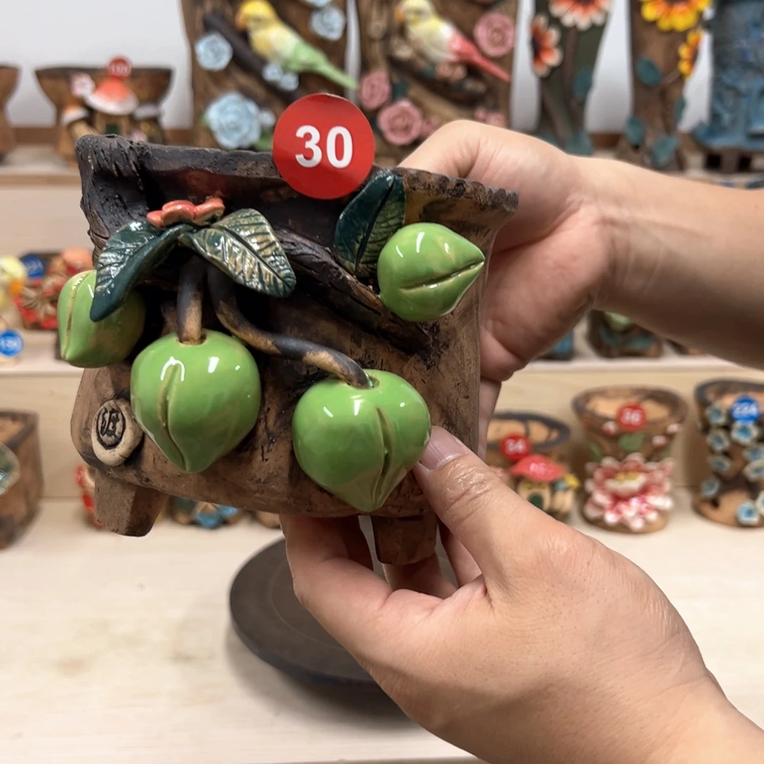 紫砂花盆30号内口12×11外高13