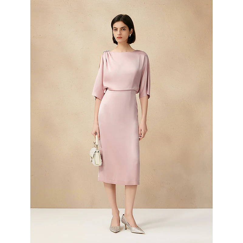 Song of Song歌中歌25年新款三醋酸连身袖连衣裙5C35205500