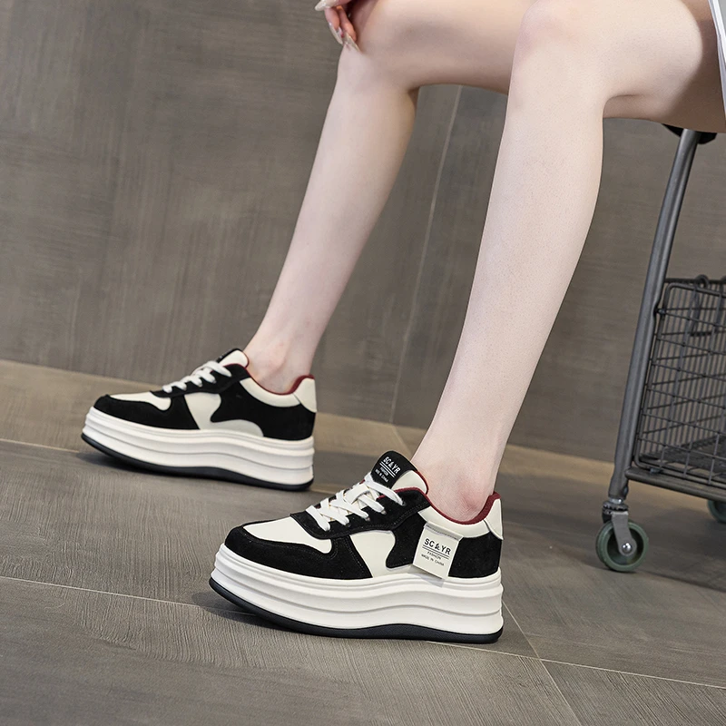 厚底增高休闲鞋女2025春季新款小个子休闲小白鞋百搭运动板鞋
