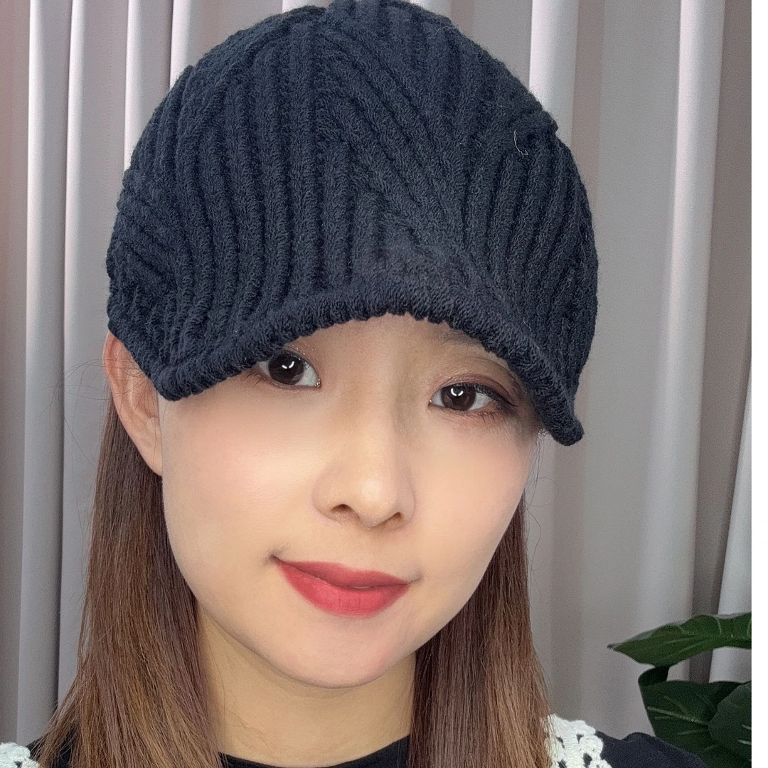 秋冬单层手工鸭舌帽帽子日系文艺复古女韩版编织百搭2452