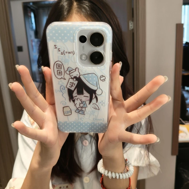 闪度侠困困女孩适用苹果16promax双层IMD手机壳华为vivo小米oppo