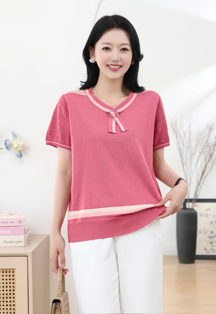 【501-600】夏季针织衫圆领洋气长袖