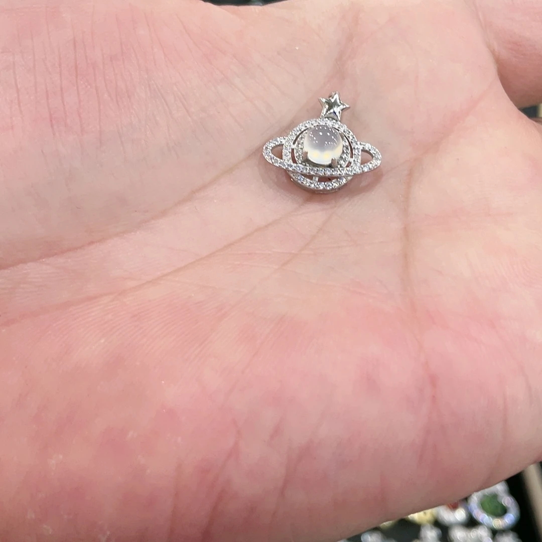 蛇纹石玉吊坠(不含链)银S925镶嵌坚****花