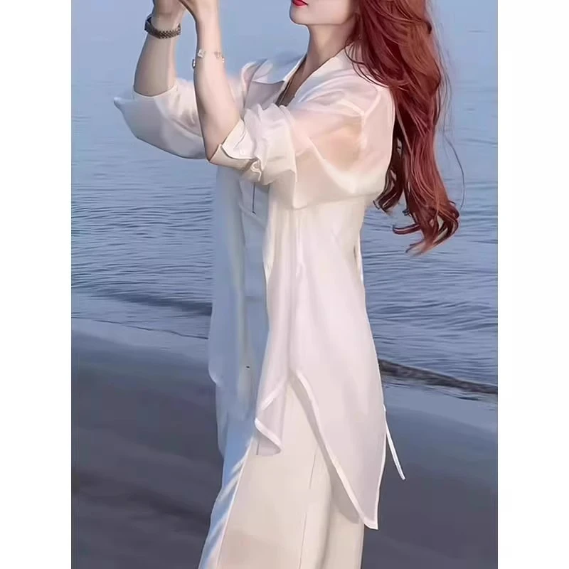 芊芊芙法式防晒衬衫女夏季新款配吊带裙子外搭小披肩空调罩衫外套