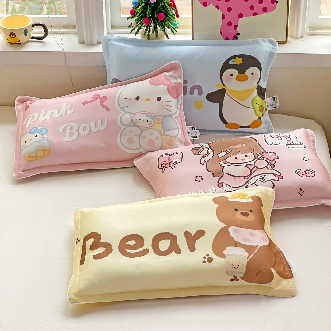 赋芽儿童天丝凉感枕儿童枕套甜荞麦壳枕