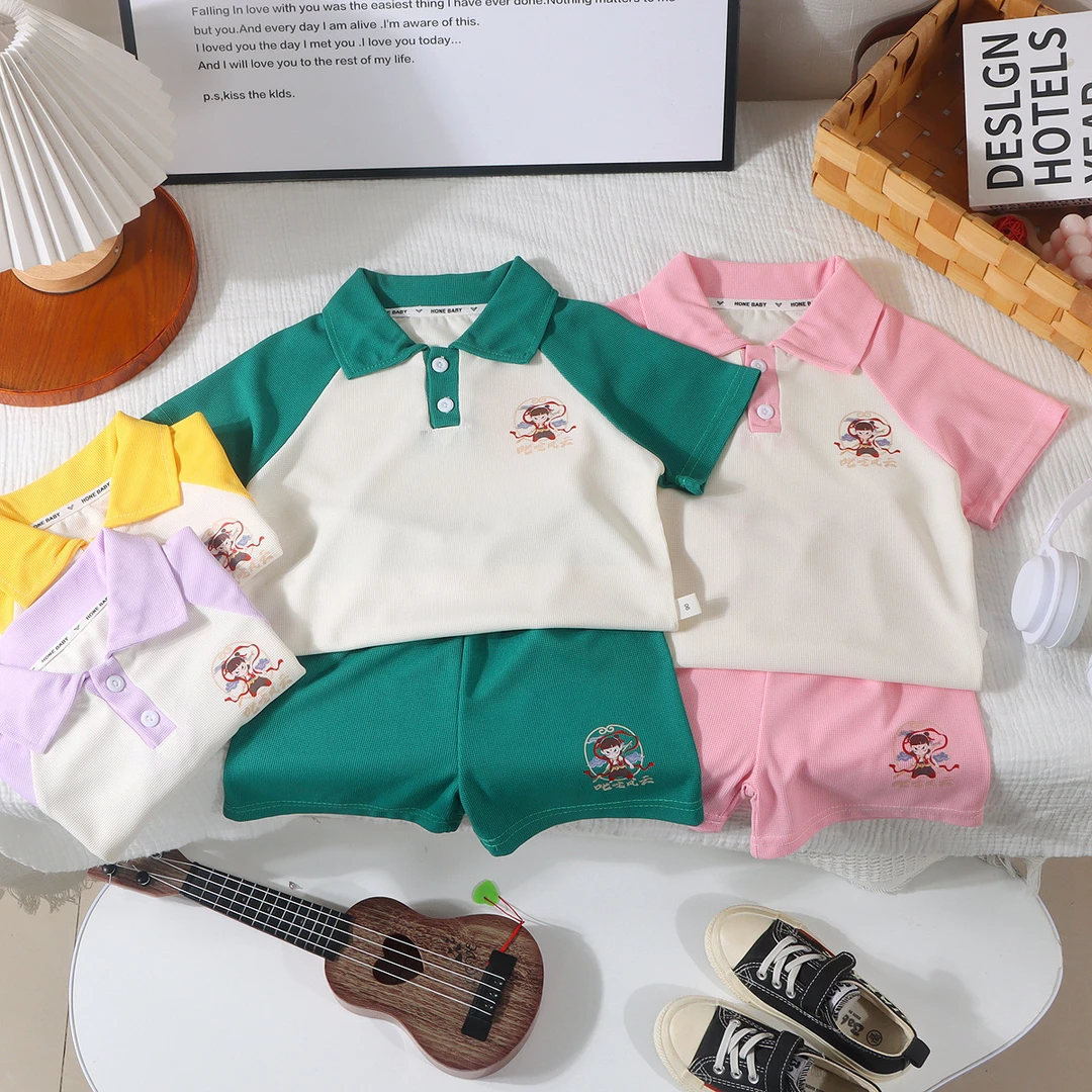男童夏季短袖套装2025新款宝宝酷帅polo衫衣服潮男孩儿童酷帅夏装