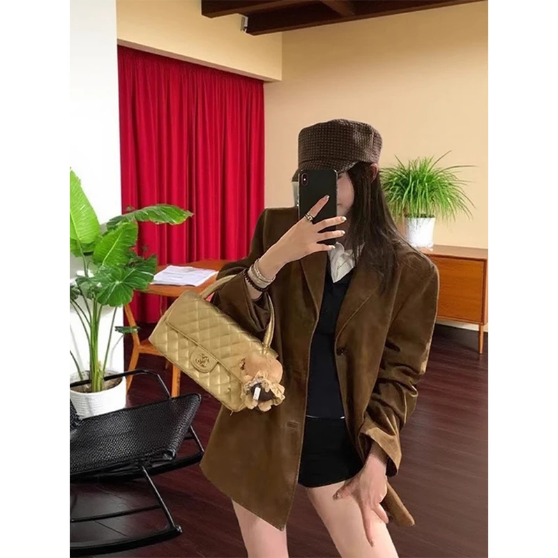 气质感宽松西装外套复古女装2025新款秋季高级感休闲百搭西服上衣