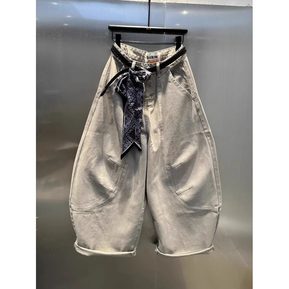 欧货通勤宽松显瘦阔腿裤2025年秋季新款洋气街头松弛感休闲牛仔裤