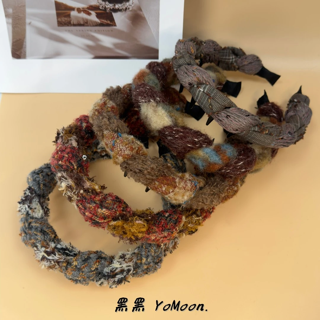 小众原创纱线打结款波浪发箍高颅顶头饰韩系多巴胺高级百搭时尚