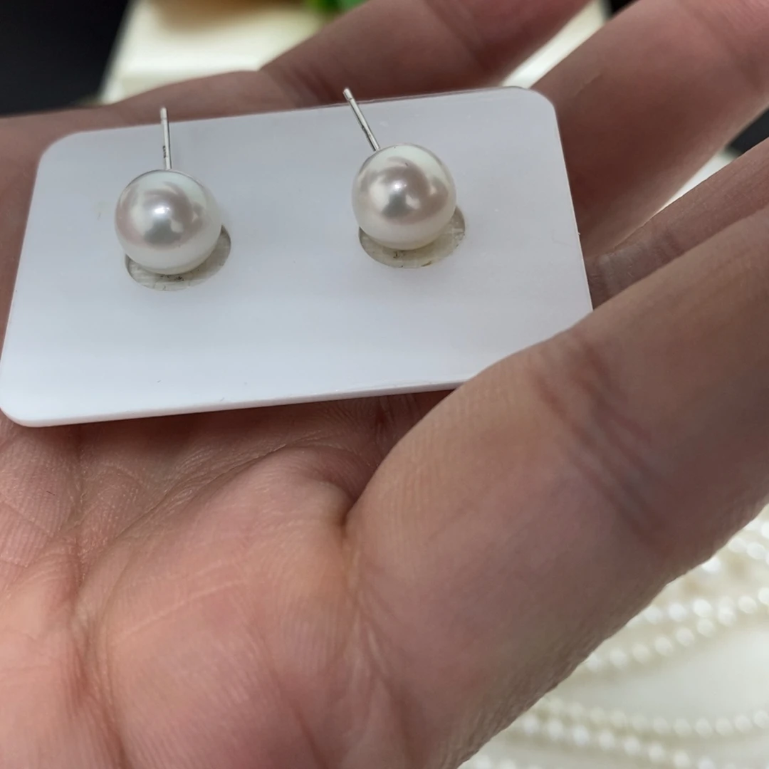 一****耳饰银S925镶嵌淡水珍珠