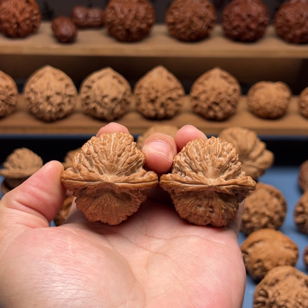 把件文玩核桃全品大红皮42.5尺白狮子