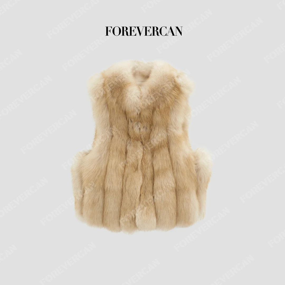 FOREVERCAN“卡尔斯顿”芬兰进口100狐狸毛皮草马甲FC57484