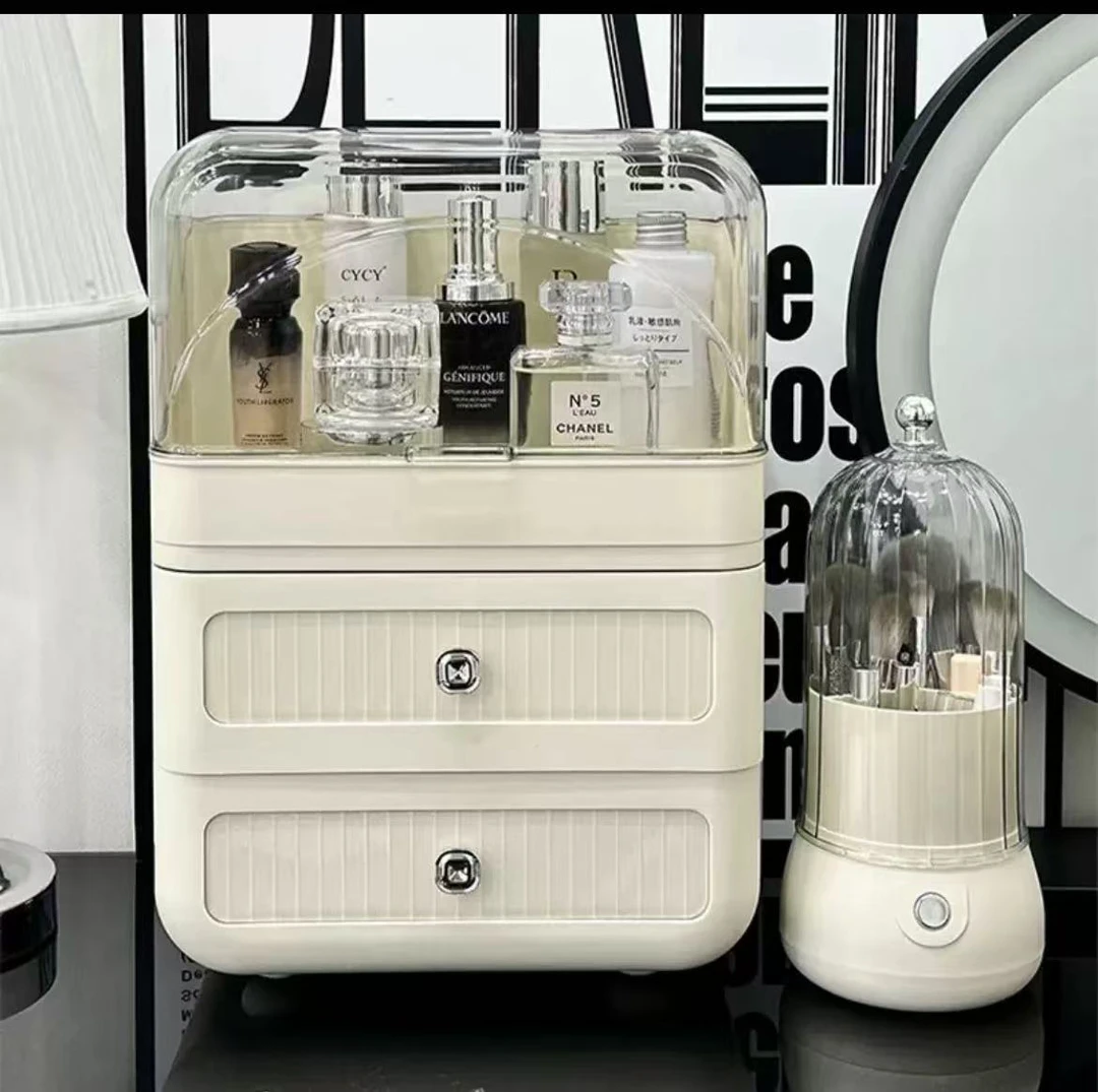 化妆品收纳盒梳妆台桌面抽屉式护肤品置物架多功能家居化妆盒