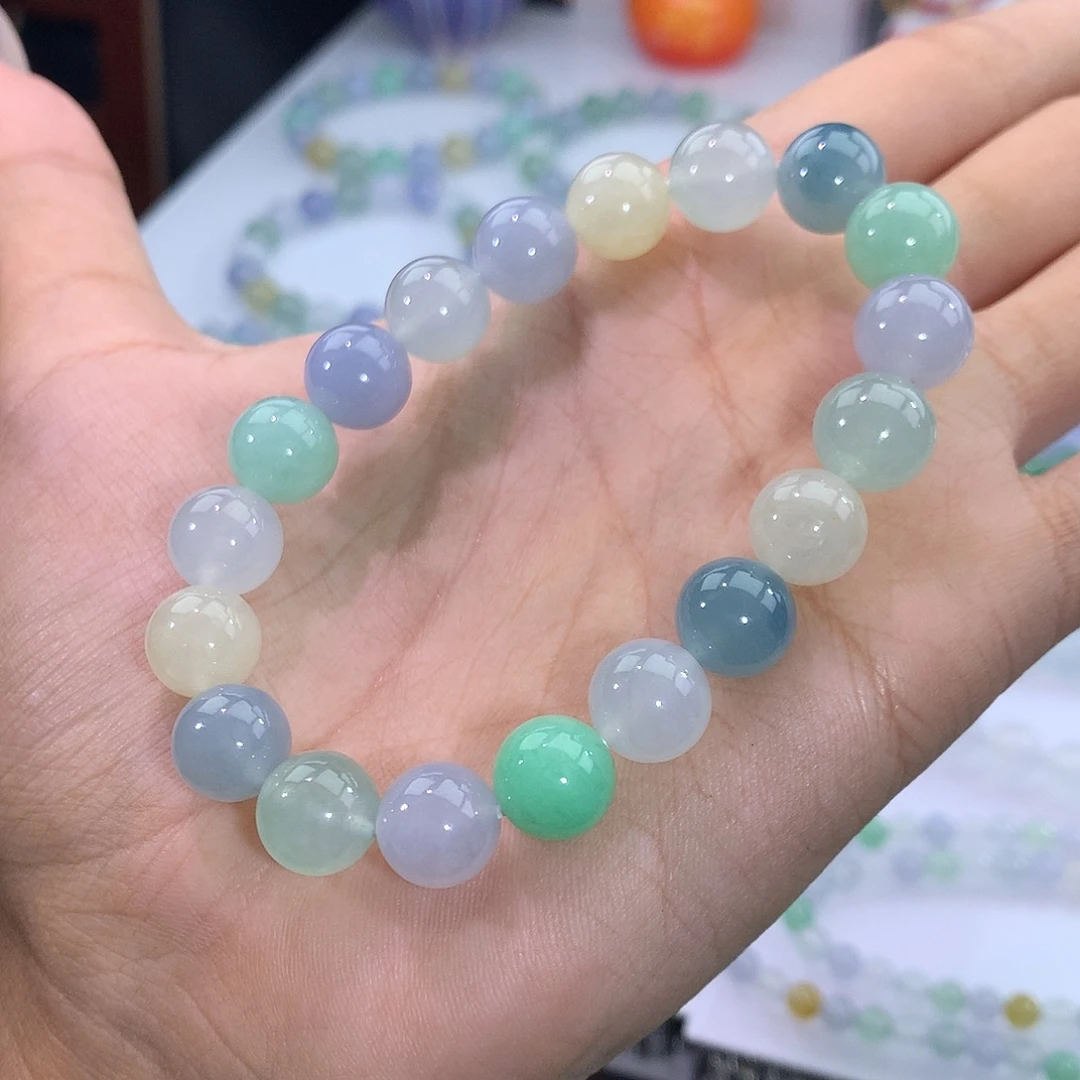 翡翠未镶嵌手链46号 冰多宝手串