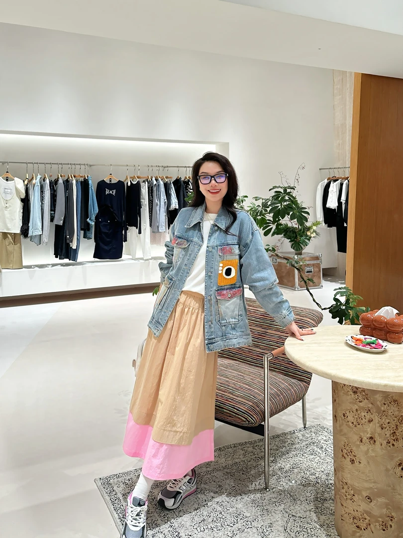 YANGHAIYANG 设计师品牌 钩织眼睛牛仔外套