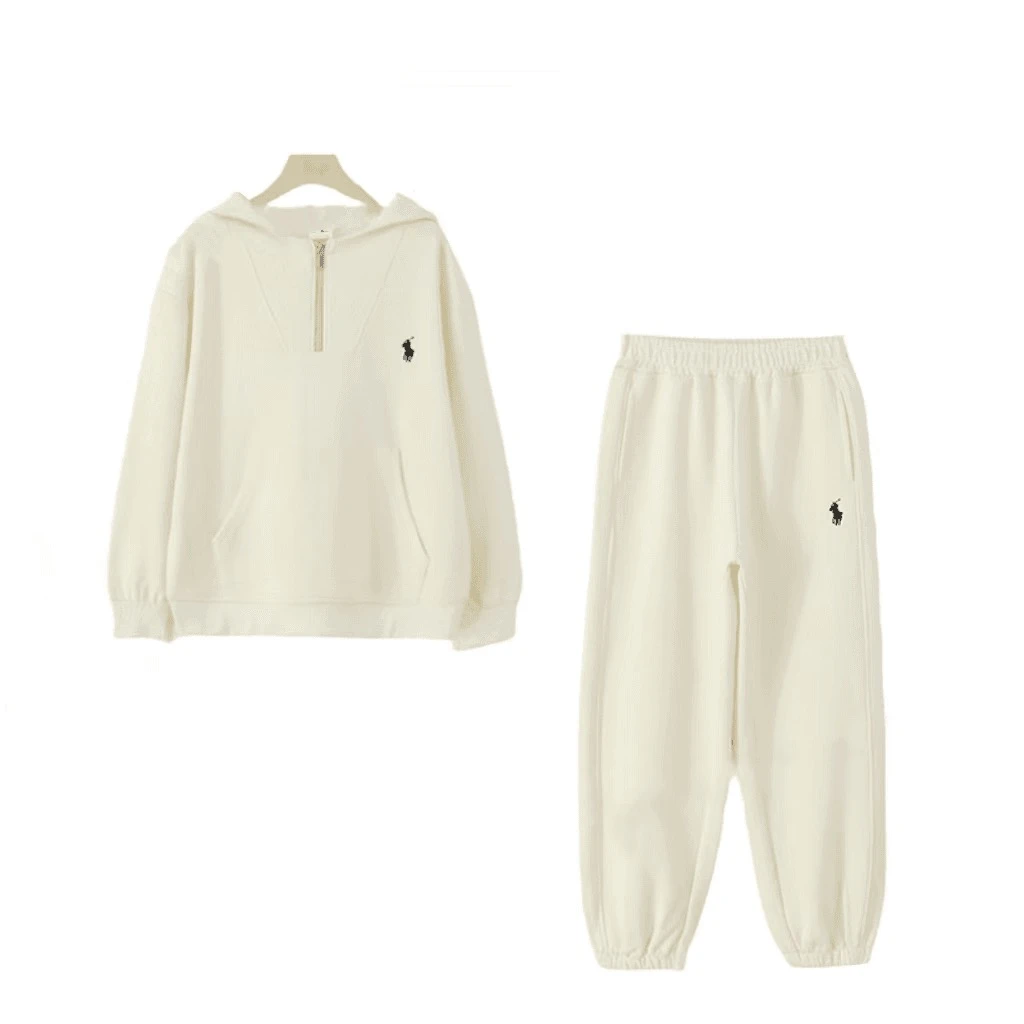 春夏新款小马刺绣时尚高级两件套套头连帽卫衣长裤宽松套装